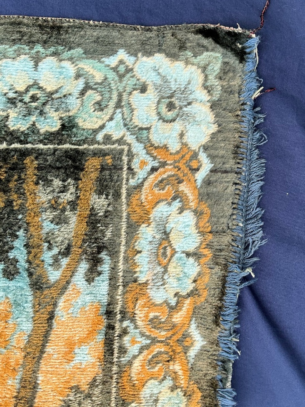 Oversized VTG 1960s Italian Wall Tapestry Pheasant Fox Woodland Rug 47”x70” - Picture 10 of 16